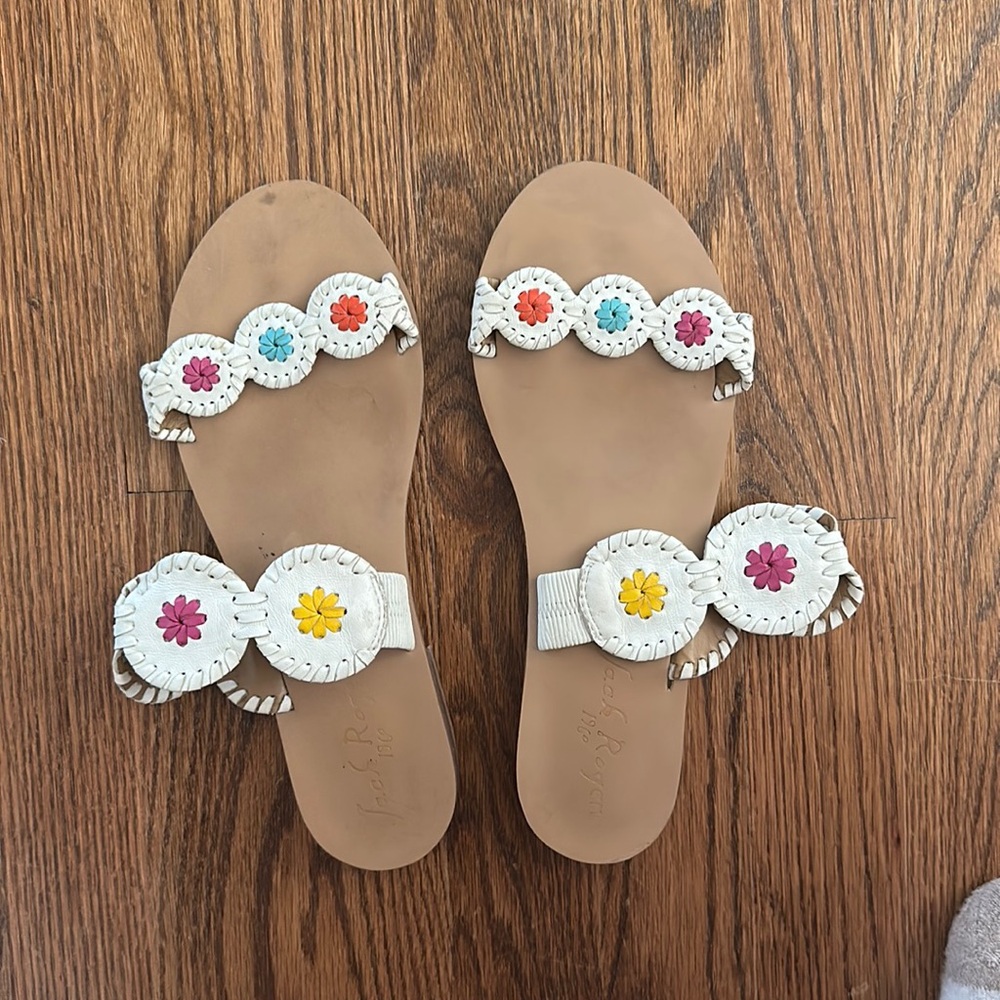 Jack Rogers rainbow sandals